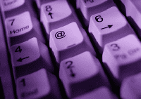 Picture of a purple-hued keyboard