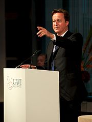 David Cameron makes his copywriting point by pointing