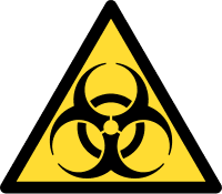 Copywritten content contamination biohazard logo